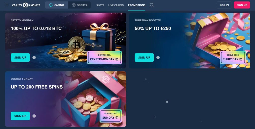 Platincasino Bonus Code